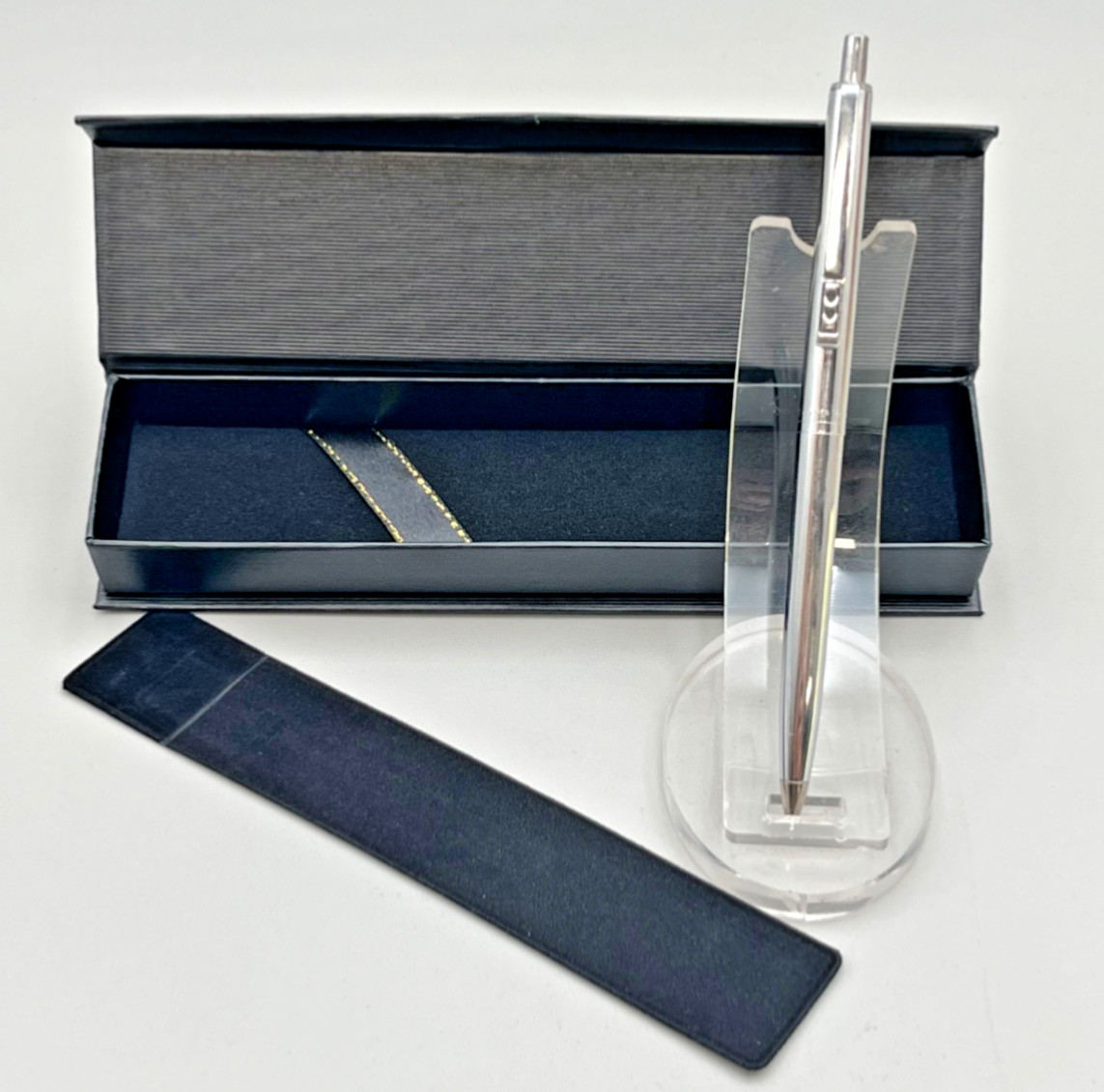 Paper Mate Double Heart Profile Slim Polished Chrome, Blue Ink, Works – Mexico