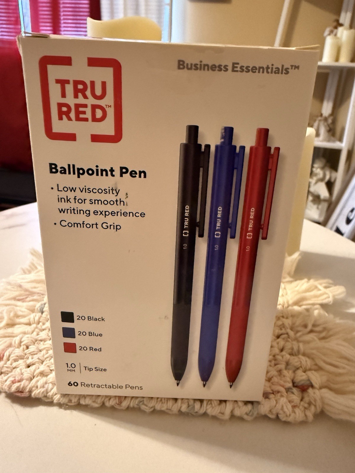 Red Black & Blue BALLPOINT STICK PEN 60 Tru Red