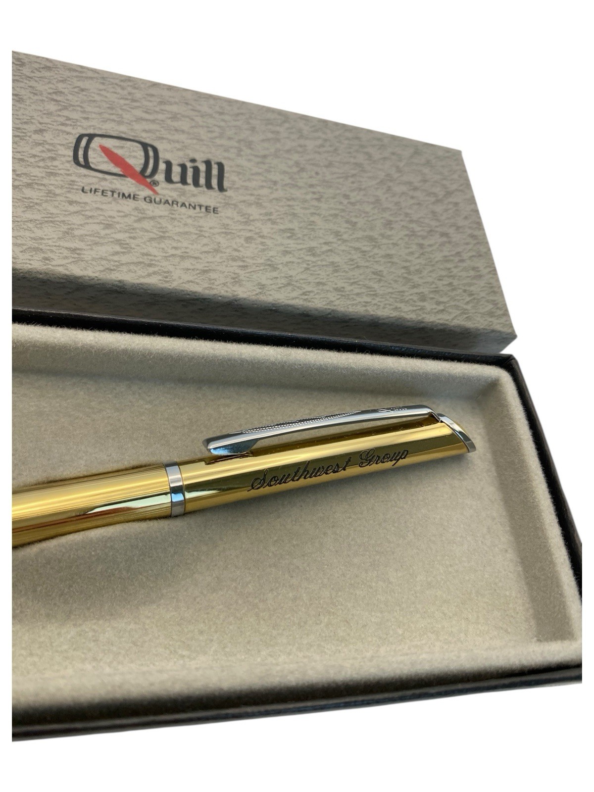 Vintage Quill Pen Branded Gold Tone *needs new ink refill