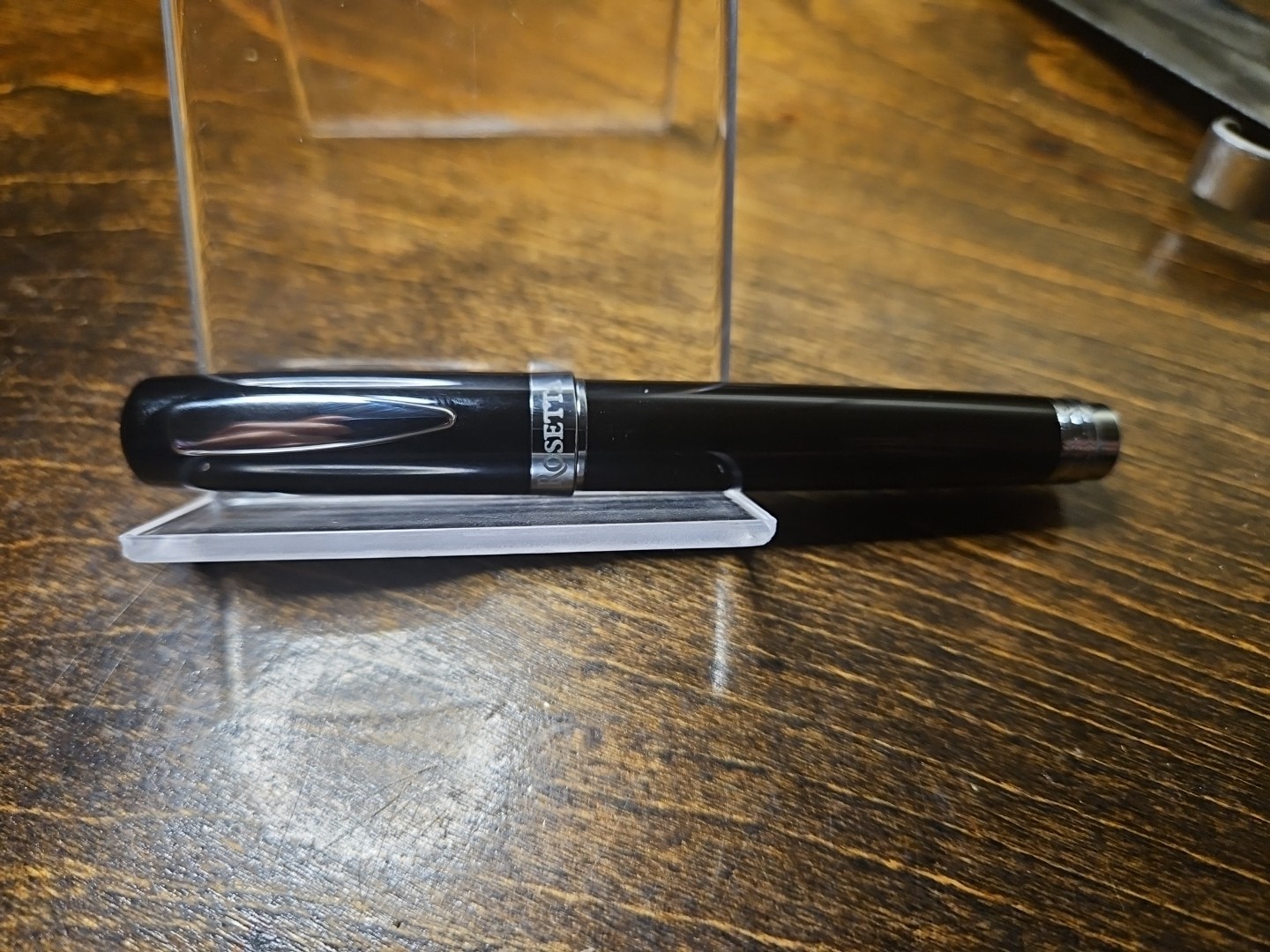 Rosetta Magellan Ballpoint Pen, Black Onyx, Chrome Trim