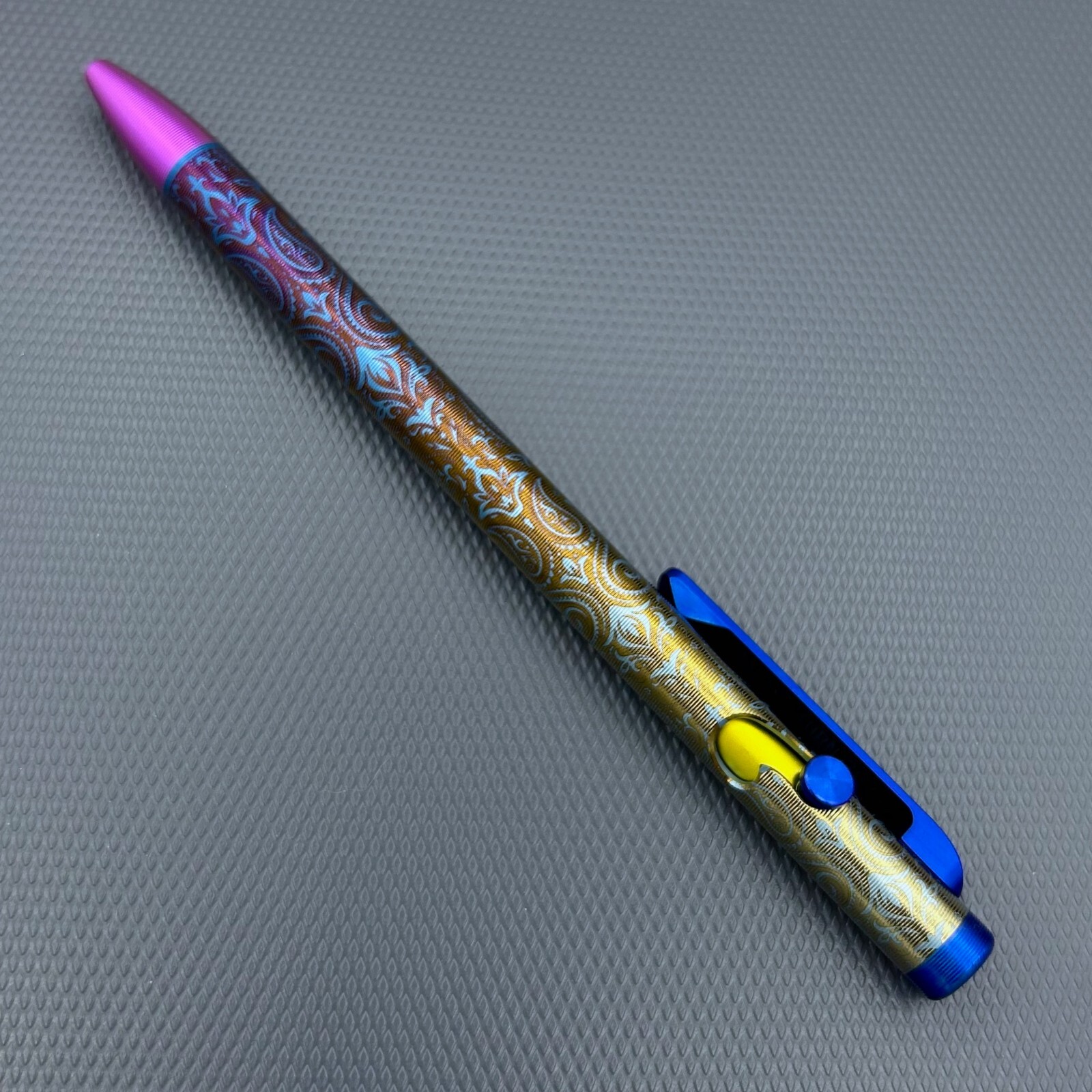 Tactile Turn – Titanium Slim Bolt Action Standard Size Pen Paisley Pn Ano Colors