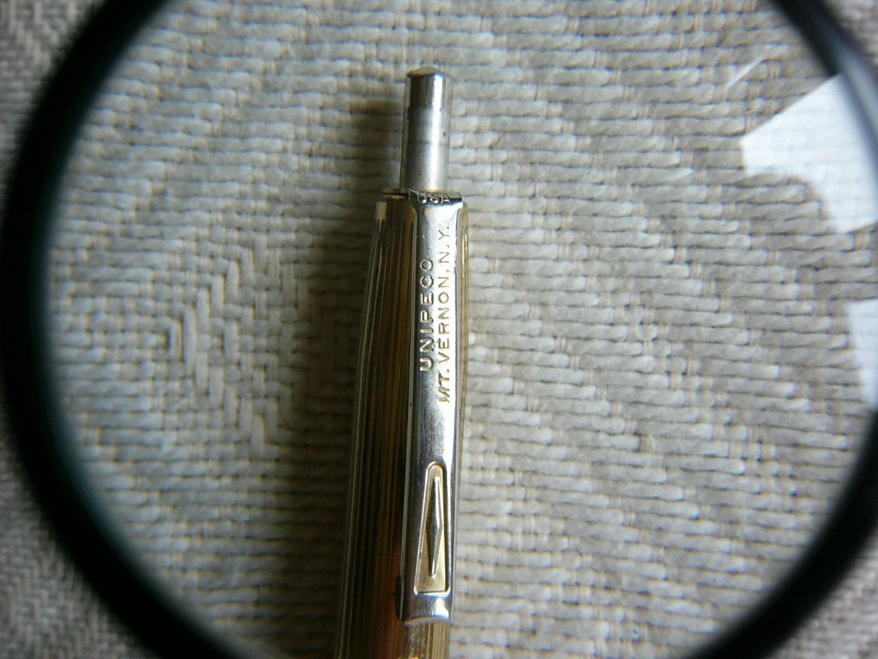 Vintage 1960s UNIPECO Gold Tone Ballpoint Advertising Pen – Mt. Vernon, NY USA