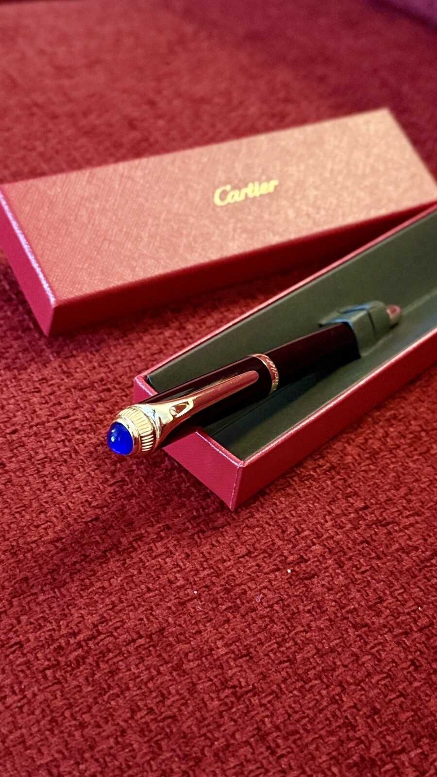 Cartier Yellow Gold Finish Rollerball Pen, Collectable Promotional Gift, AD Gift