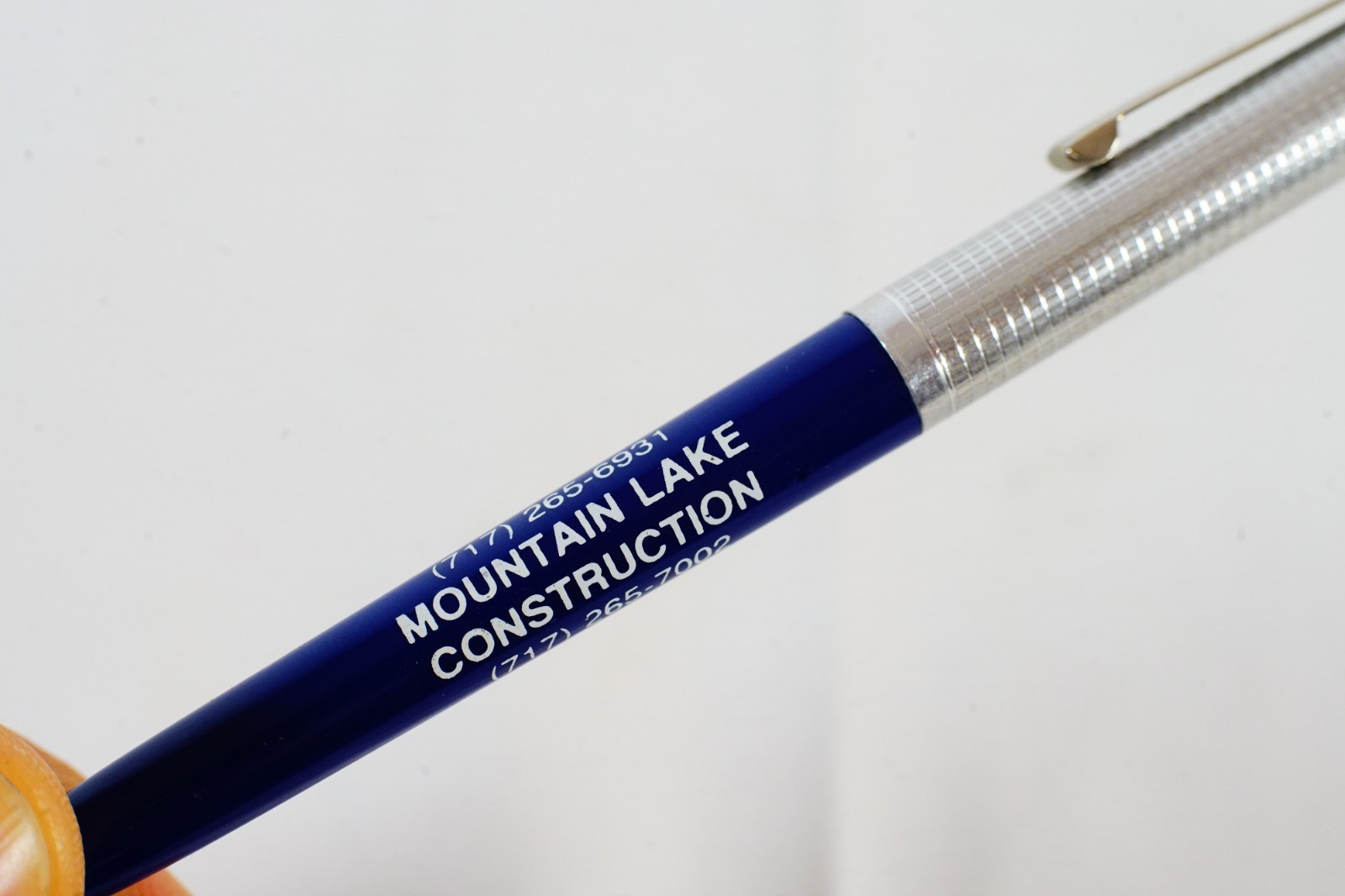Vintage Mountain Lake Electric Construction Advertising Ballpoint Pen