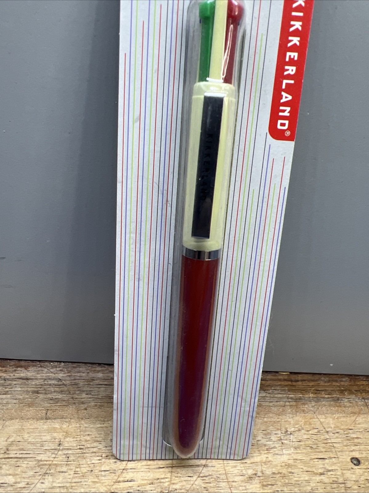Kikkerland Vintage Multi Pen Clicker 4 Colors Red Green Blue Black New