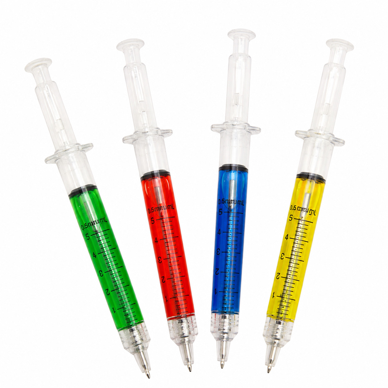 Syringe Ballpoint Pens Black Ink Novelty Writing Pen Set 3 or 4 Pack Office Fun