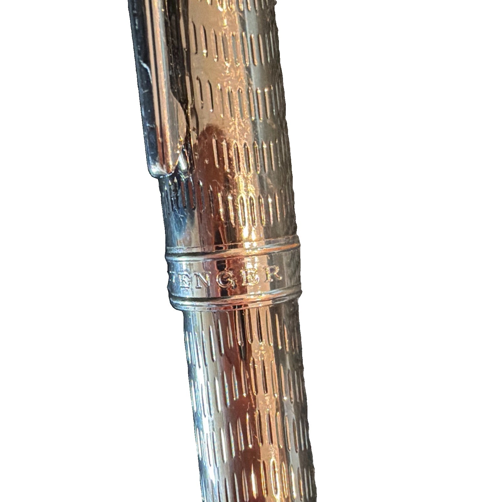 Levenger True Writer Ball Point Pen Silver Chrome Textured Twist Executive