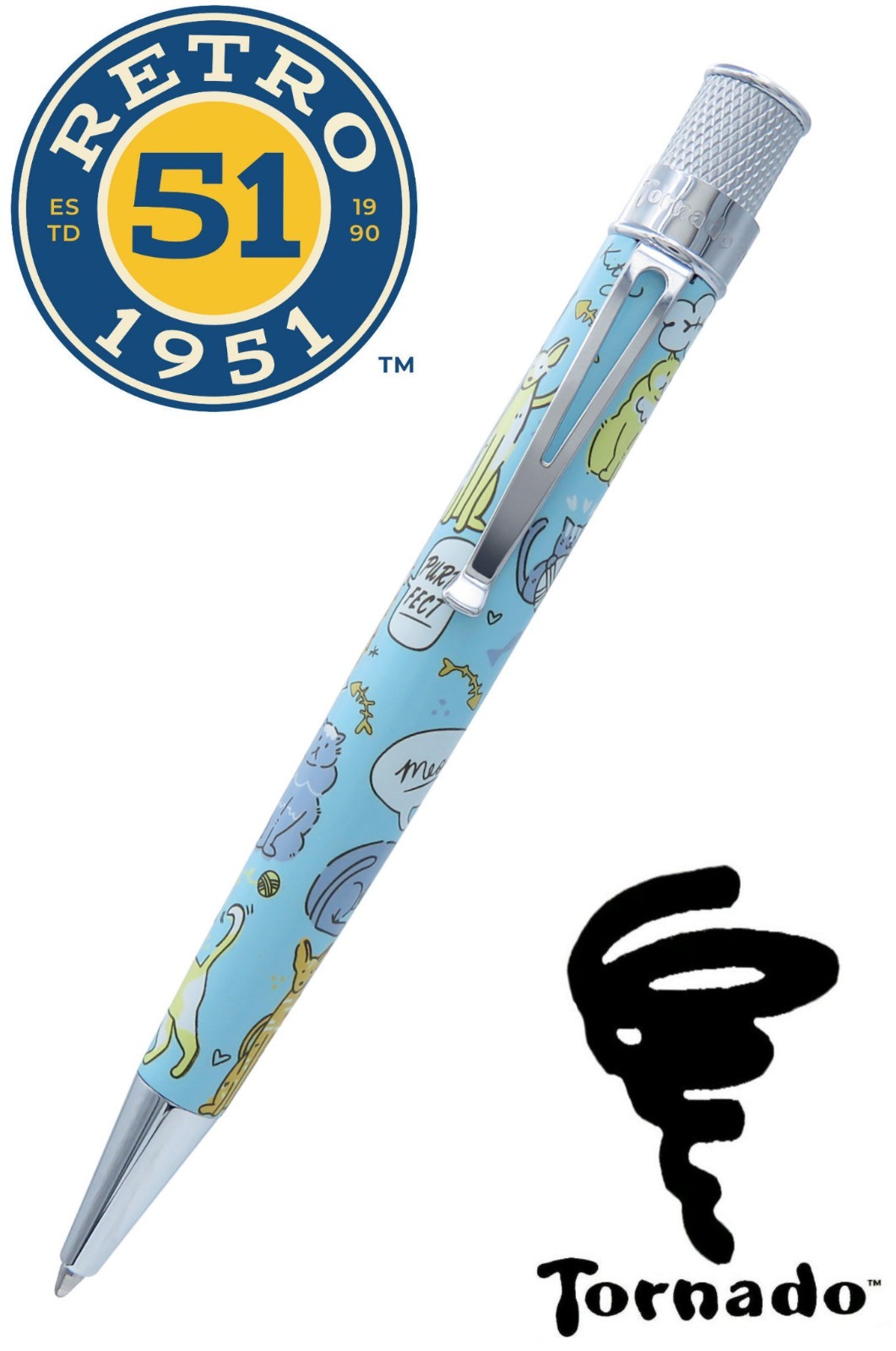 Retro 51 #VBP-2532 Cat Rescue #6 Twist Action Tornado Ballpoint Pen