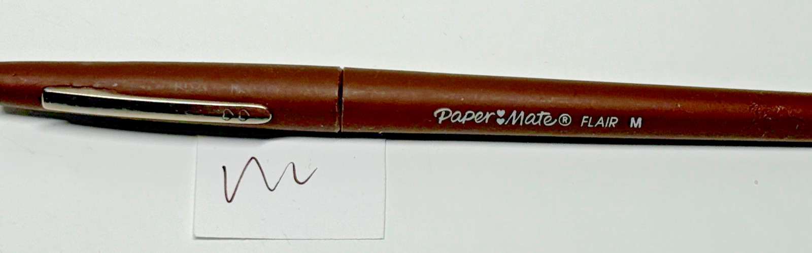 vtg Papermate Flair Felt tip Pen Brown Double Heart Mexico
