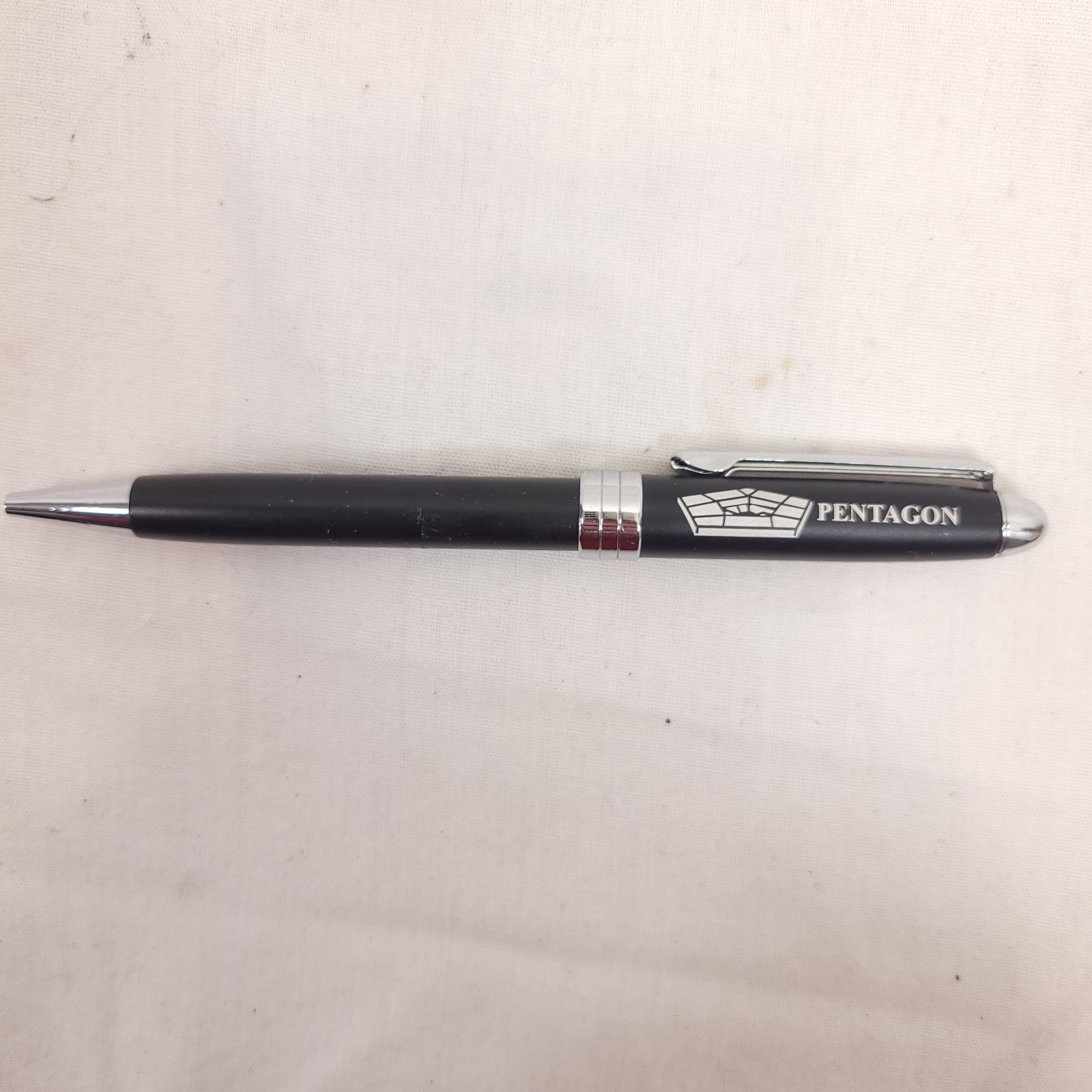 Pentagon Promo Ballpoint Pen Black Metal Chrome