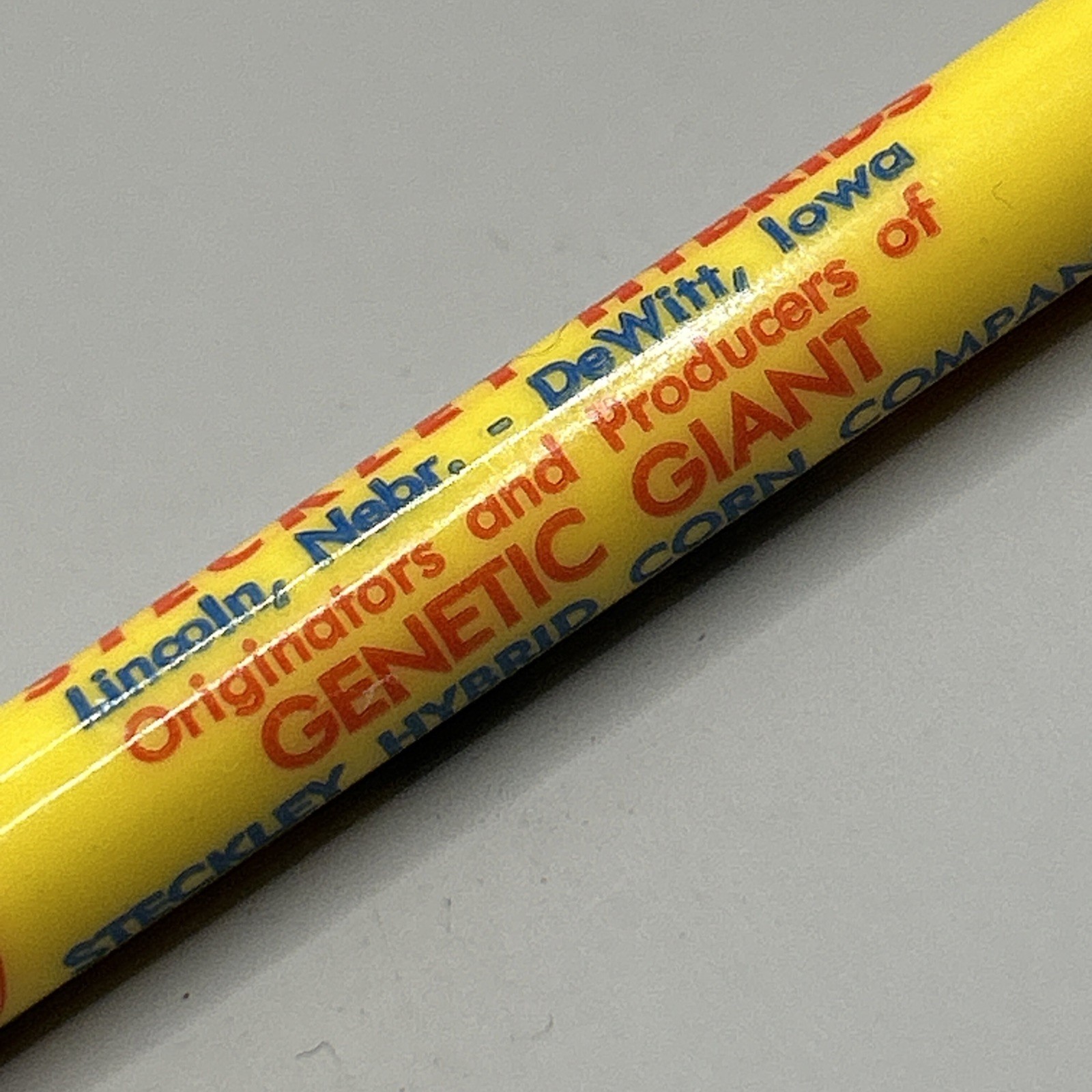 VTG Scripto Ballpoint Pen STECKLEY HYBRIDS Lincoln NE DeWitt IA GENETIC GIANT