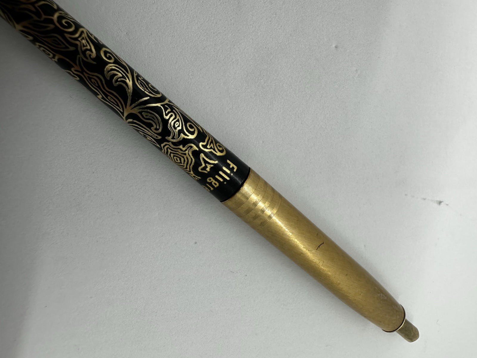 Vintage Arpege Perfumed Writing Pen Set 14 KT Gold Filigree with Case