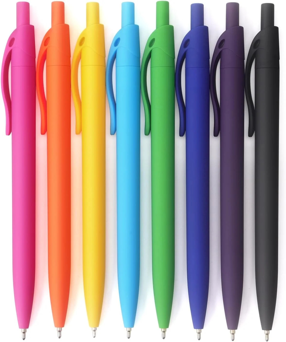 Multicolur – Pens Black Ink Pens, 1.0MM Black Ink, 8 Pack, Colorful | Mediu