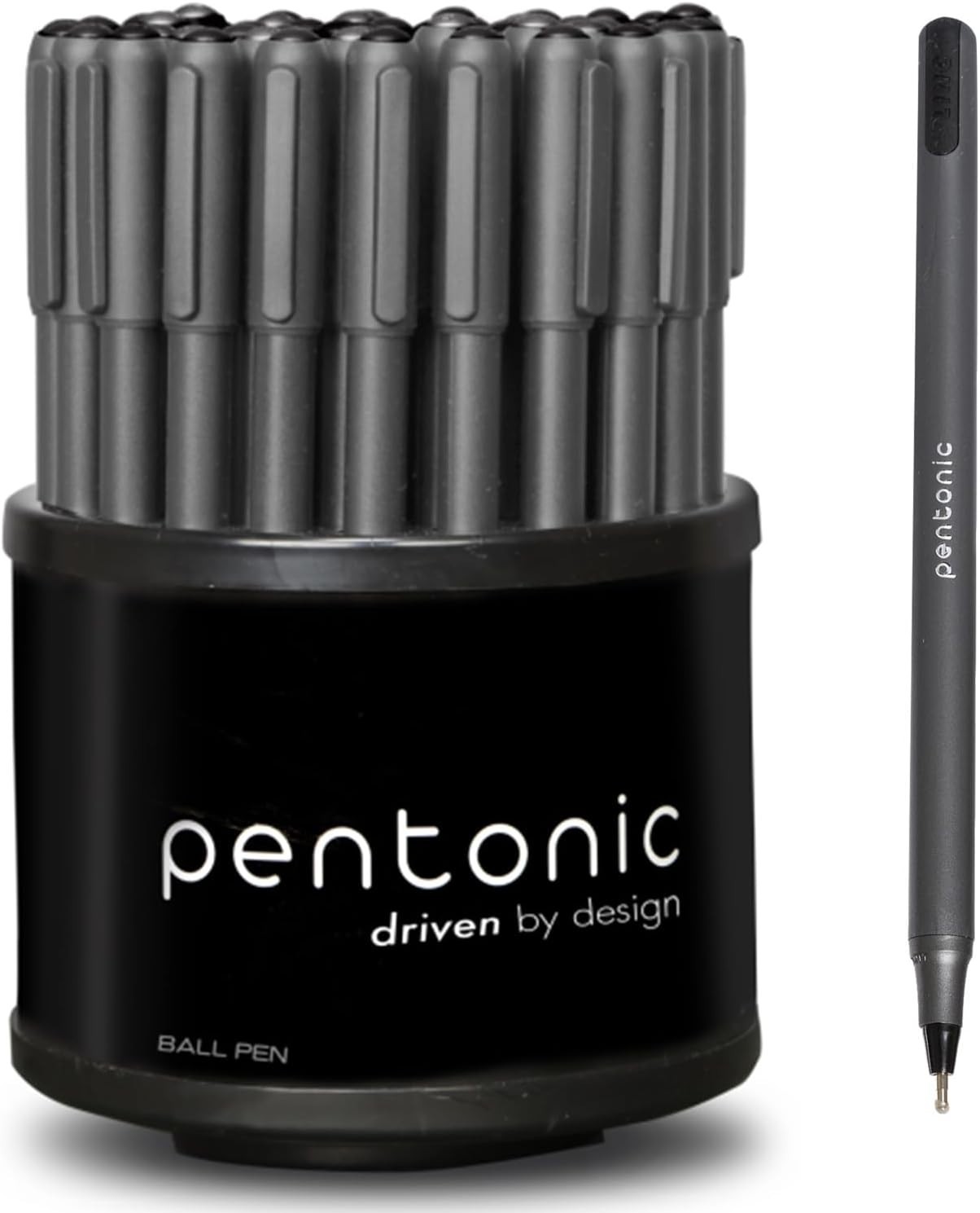 Ballpoint Pens In Pen Organizer, Bulk 50 Count, Black Ink, 1.0 mm Medium Poin…