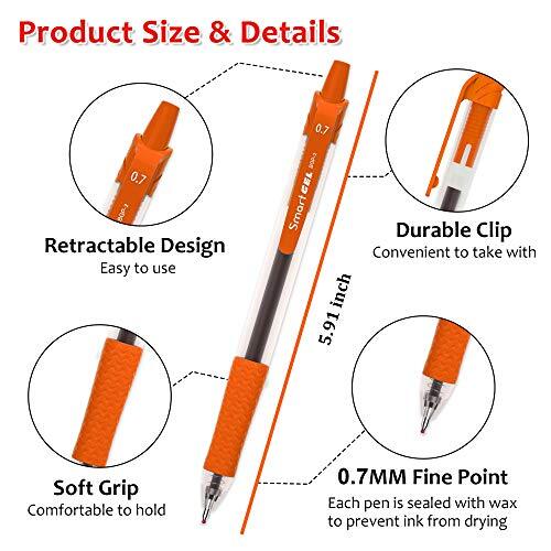Colored Gel Pens, Retractable Gel Ink Pens with Grip, Medium 24 Colors