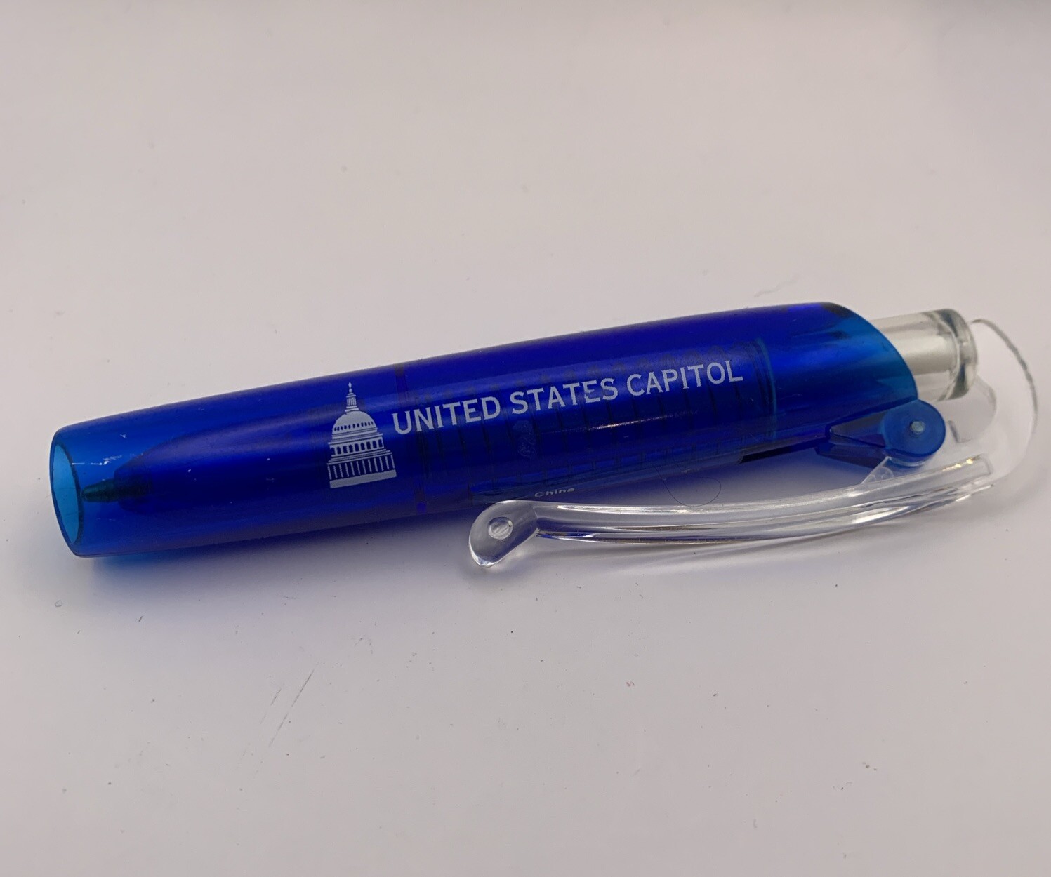 United States Capital Logo Retractable Ink Pen Folding Clip