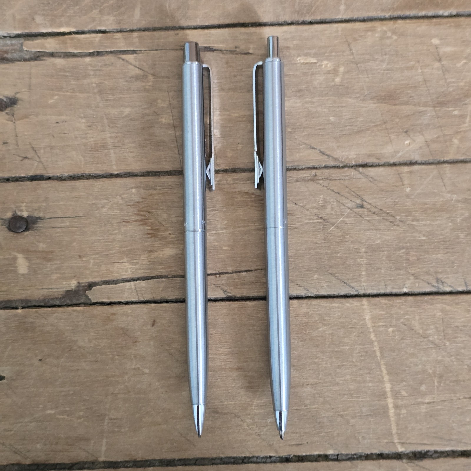 Vintage 1980 Paper Mate Double Heart Chrome Pen & Pencil Set With Case USA