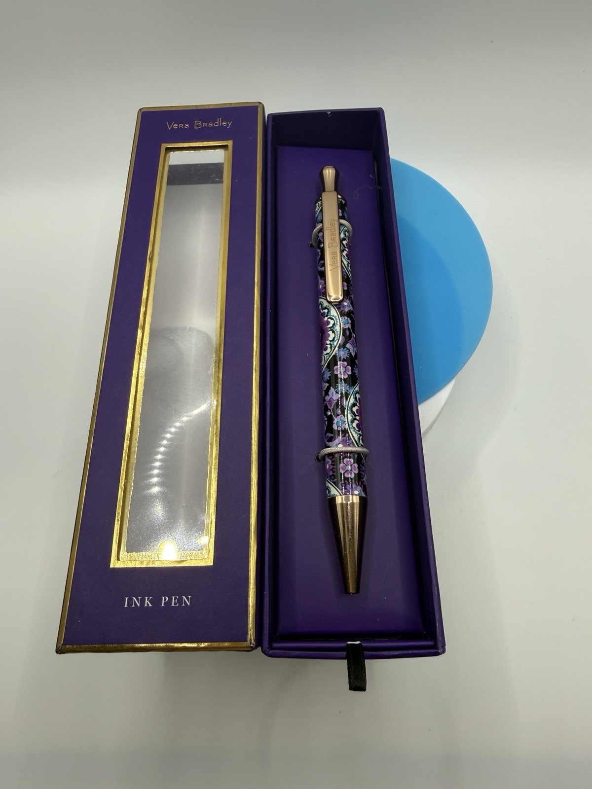Vera Bradley Ballpoint Ink Pen New In Box Lilac Medallion Pattern