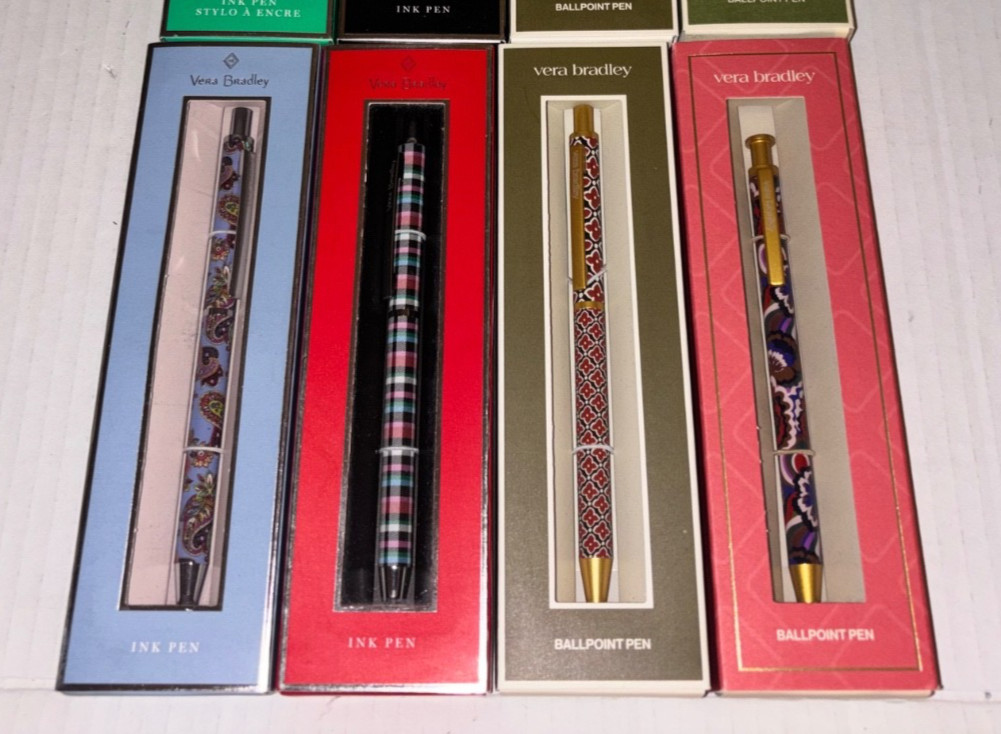 Vera Bradley Ball Point Pen, Black Ink, New In Box (You Choose)