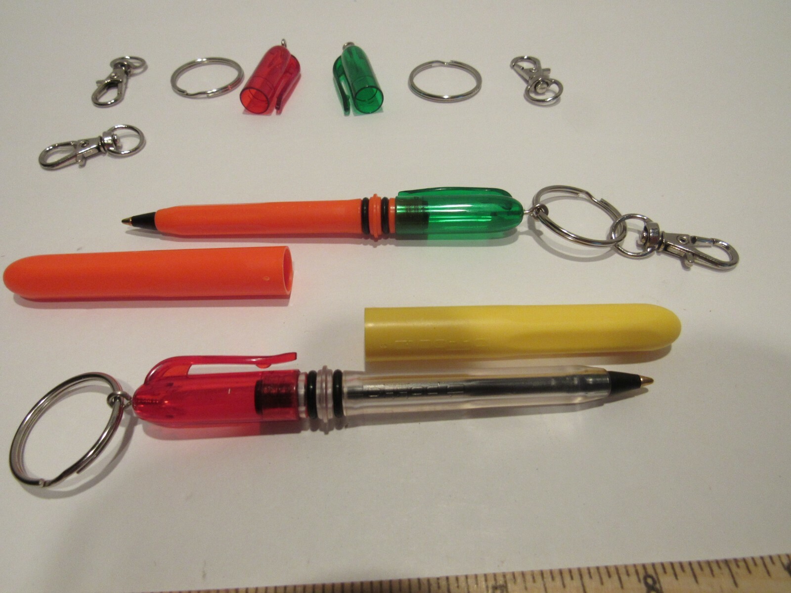 Set of 4 TERZETTI POP-ON end caps /pocketclip/keychain fit POKKA pens