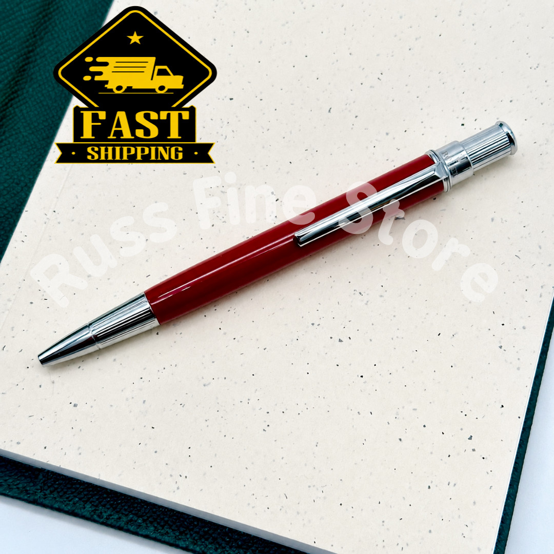 Rolex Red & Chrome Ballpoint Pen With Box Rare VIP Gift Collectible