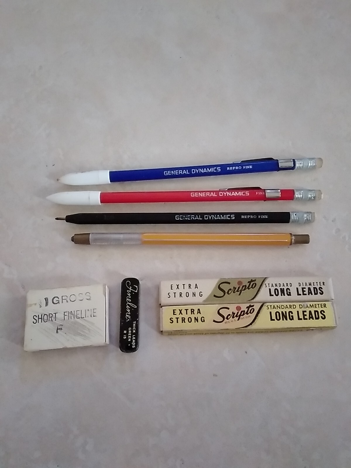 Lot of 3 Vintage Repro Fine Pens: General Dynamics + Extras