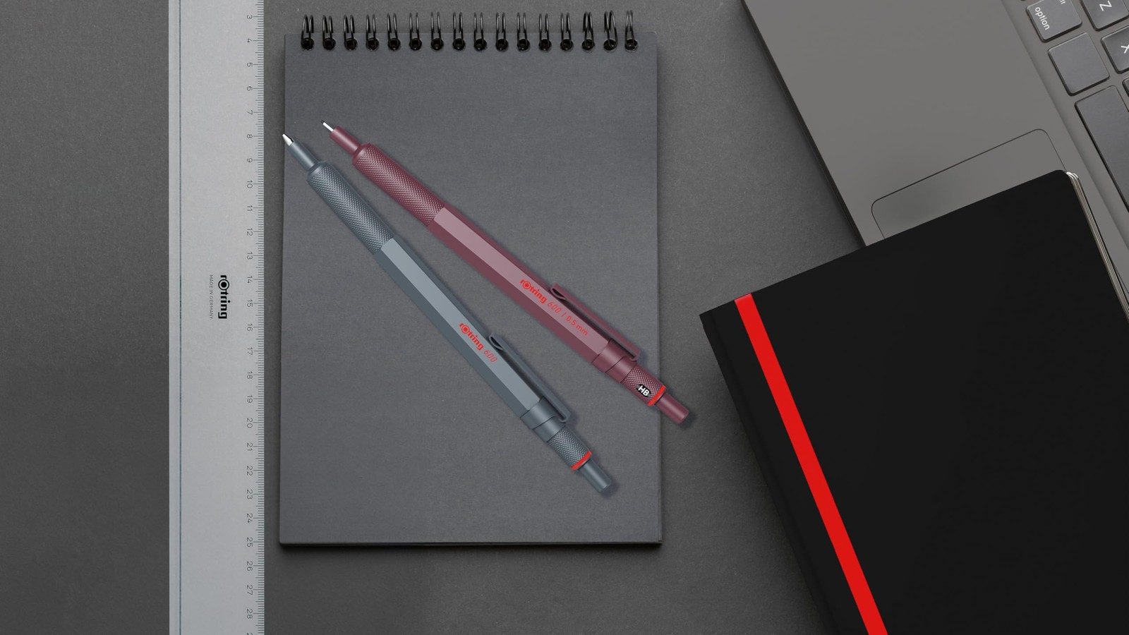 Rotring 600 Ballpoint Pen, Chocolate Truffle Design, Medium Nib, Oil-based Ink,