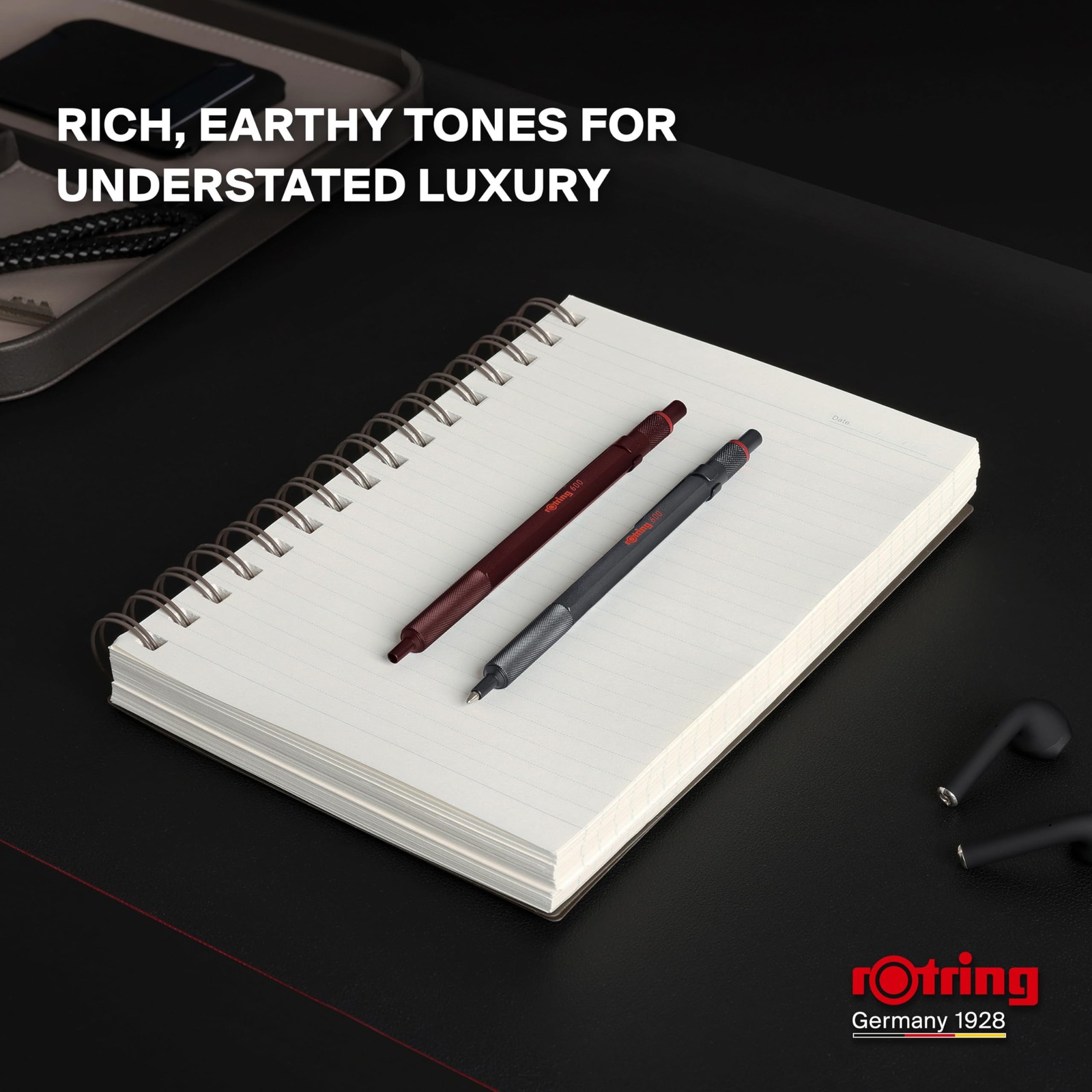Rotring 600 Ballpoint Pen, Chocolate Truffle Design, Medium Nib, Oil-based Ink,