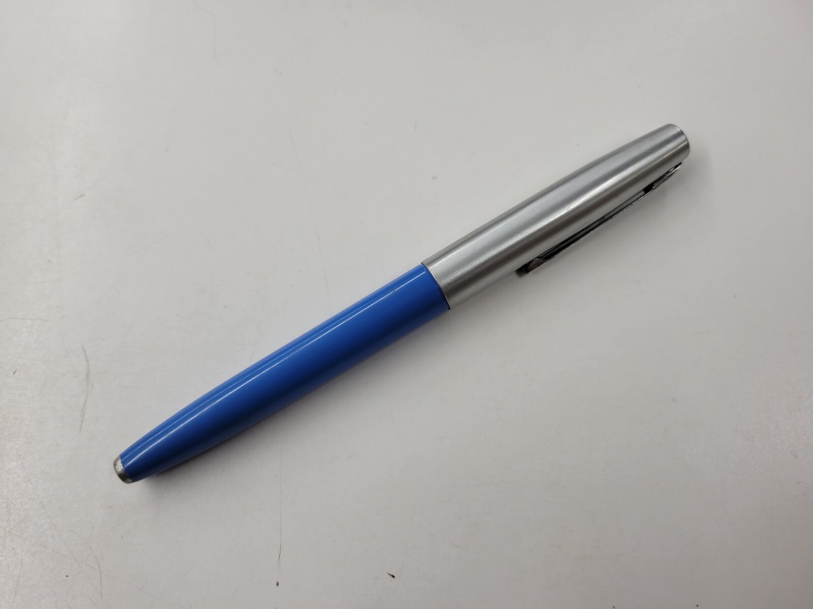 Vintage Wear-ever Ink Pen. Blue And Silver. Plastic And Metal. USA