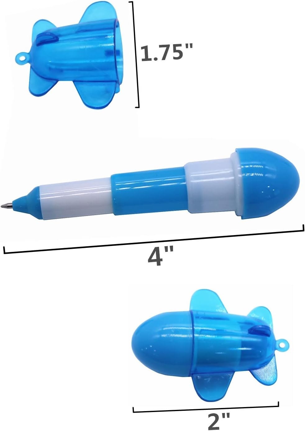 Cute 30-Pack Retractable Ballpoint Pens in Cartoon Plane Design – Blue Ink