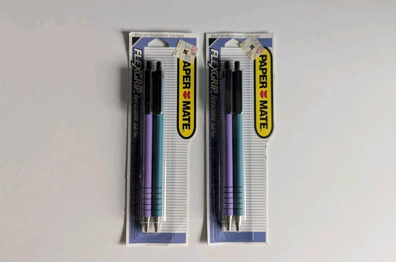 4 Vtg Paper Mate Flexgrip Retractable Ballpoint Pens Black Ink Med Point NOS