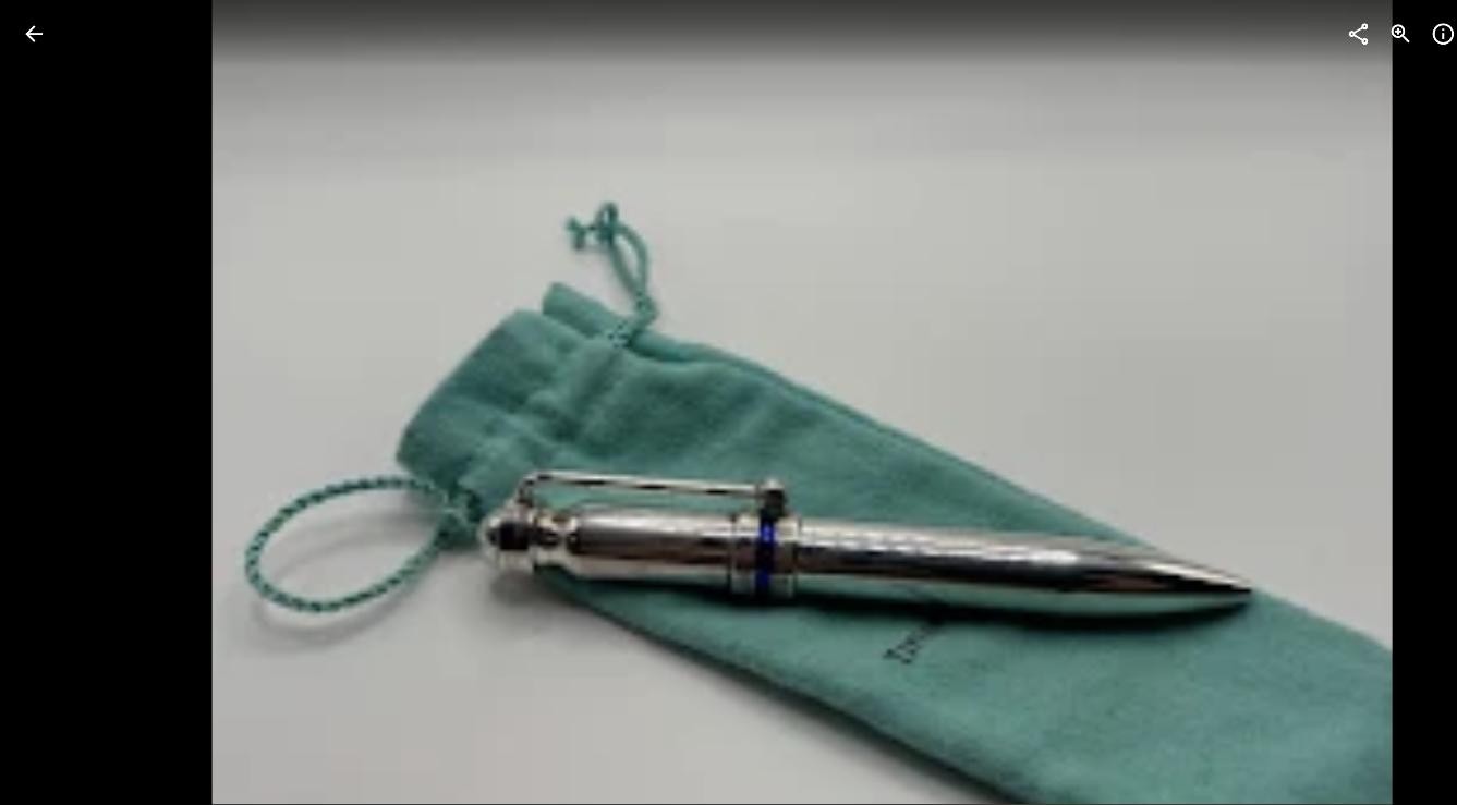 Tiffany & Co Paloma Picasso Sterling Silver Ballpoint Purse Pen Blue Enamel 925