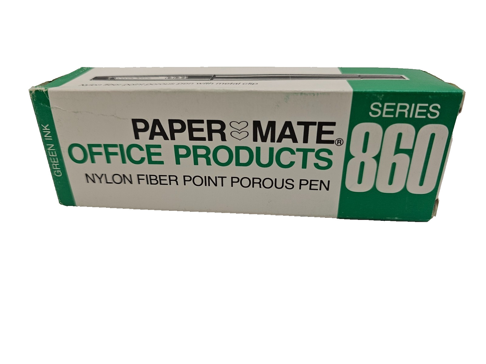 Paper Mate 860 Nylon Pens Green Ink 1 Dozen Vintage NOS *Dry Ink* For Display