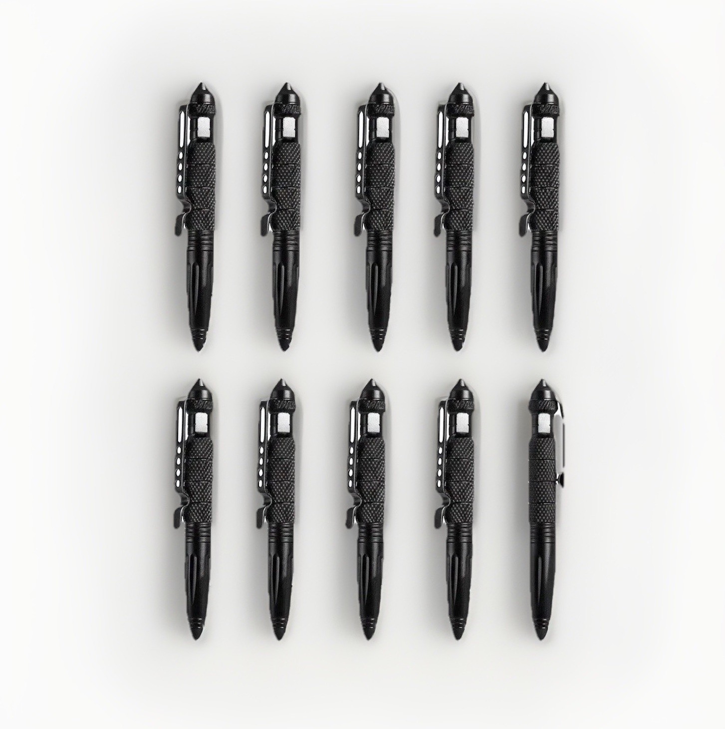 10 pcs Tactical Pen Aluminum Self Defense Glass Breaker Pen Writing Black EDC