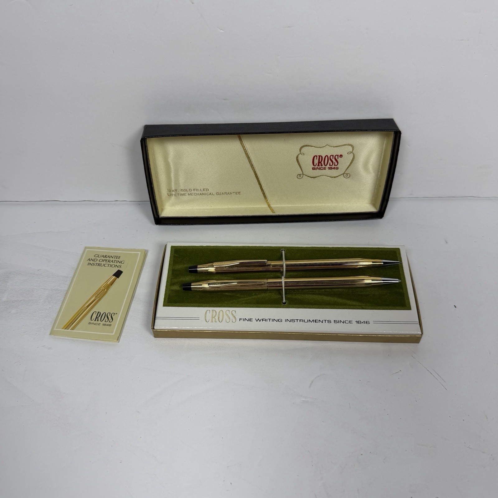 Cross 1/20 12KT Gold Filled Ballpoint Pen & Pencil Set 6601 USA – Engraved CMC