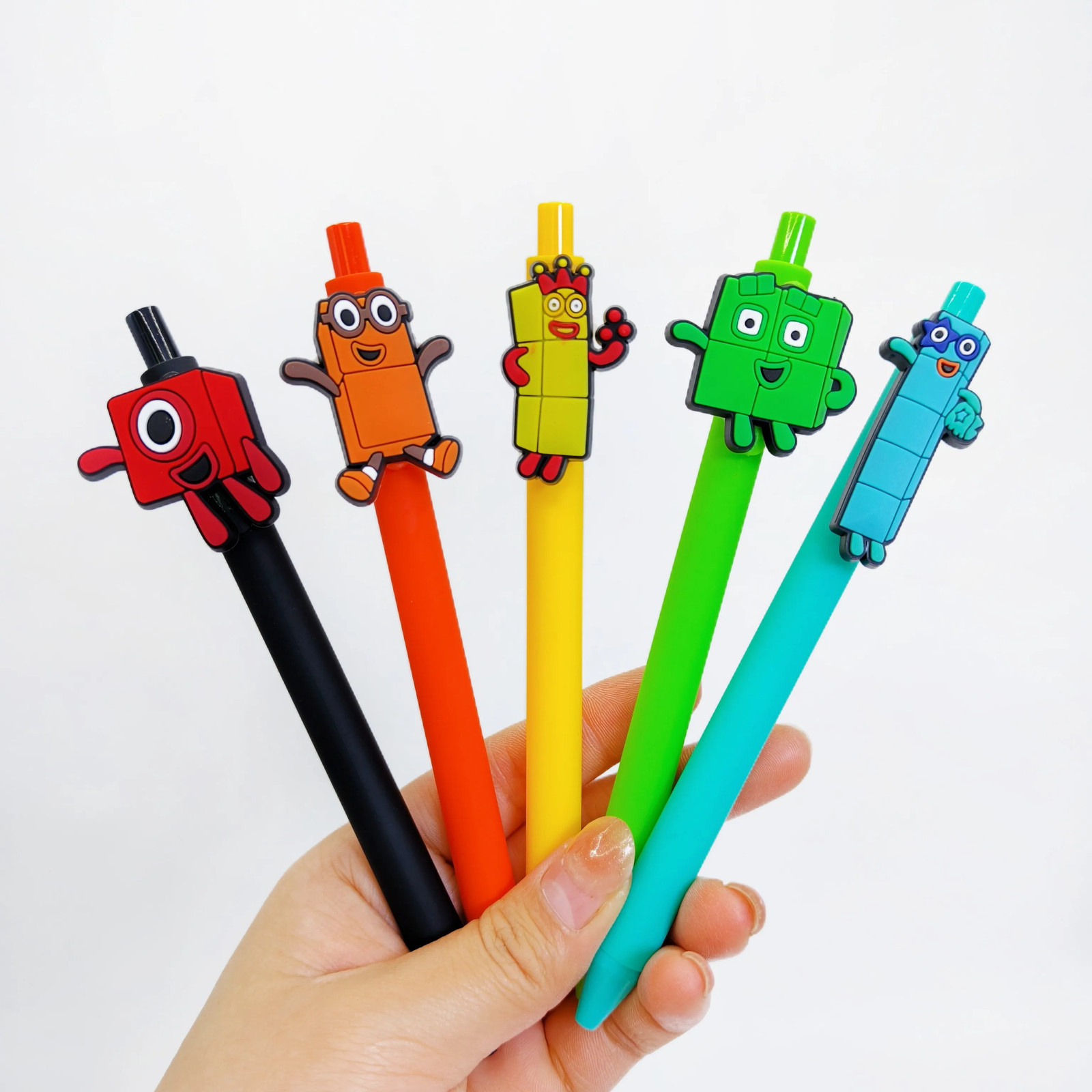 8PCS/12PCS Color Digital Building Block Ballpoint Pen, Block Building Ballpoint