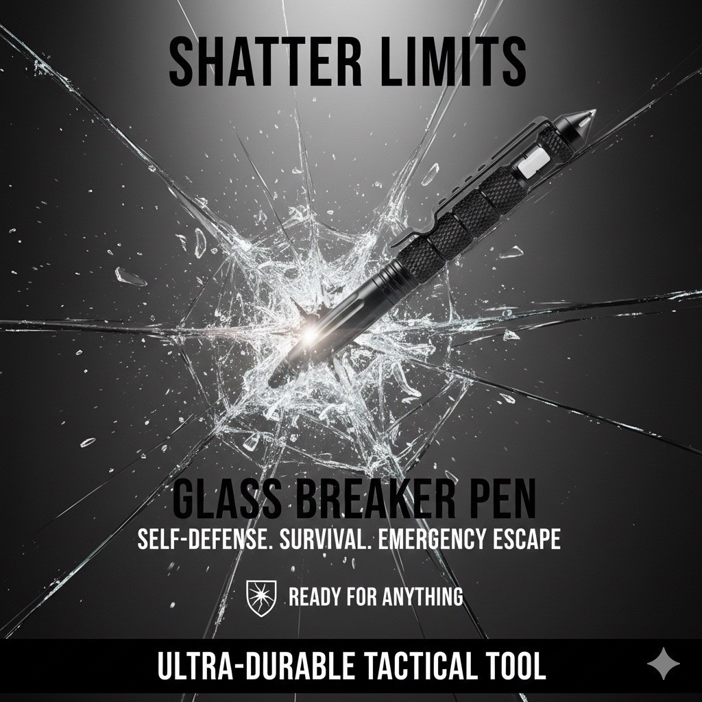 10 pcs Tactical Pen Aluminum Self Defense Glass Breaker Pen Writing Black EDC