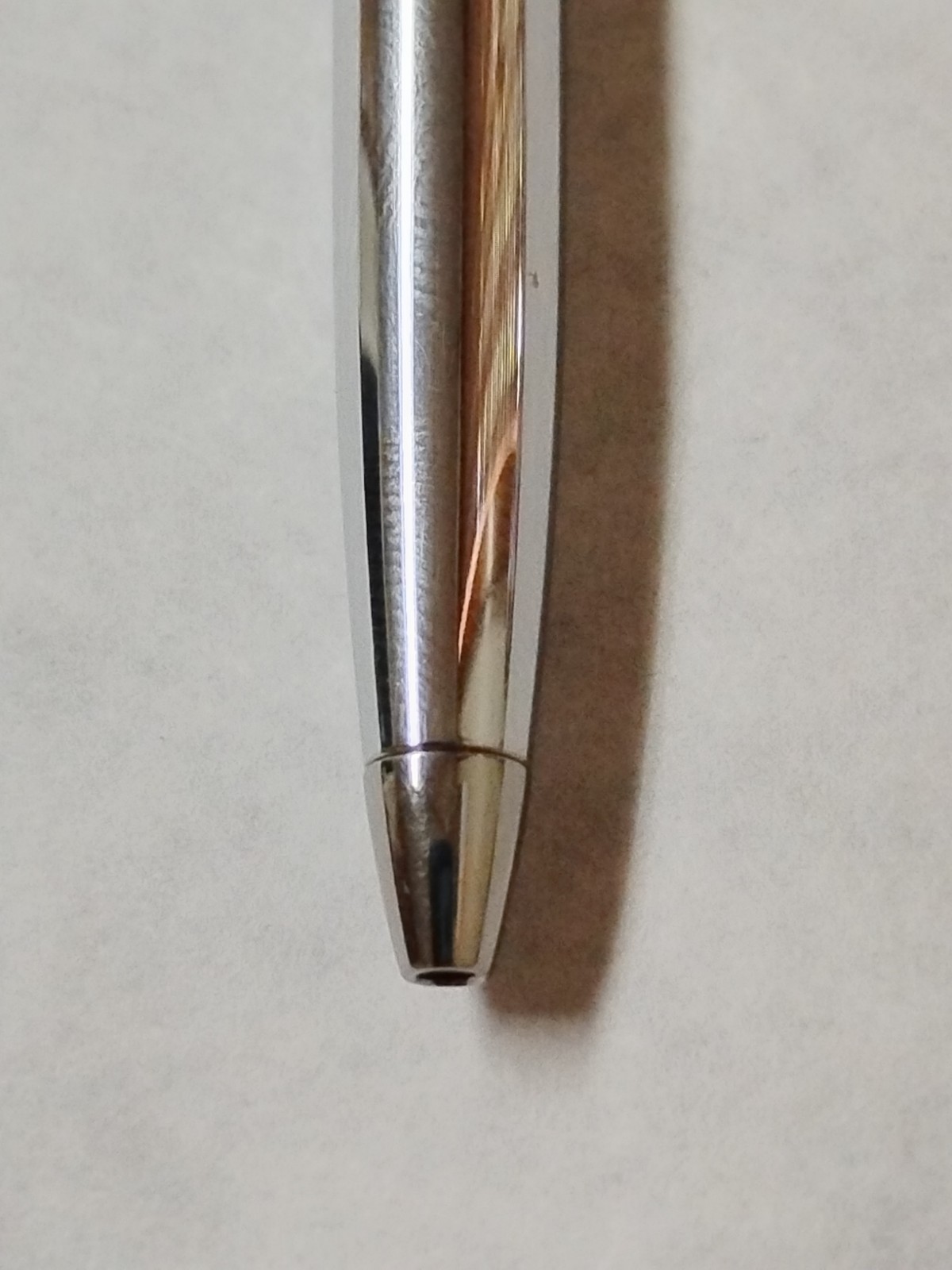 Vintage PAPER MATE Profile Slim Grip Ballpoint Pen All Chrome Made In Mexico #C6