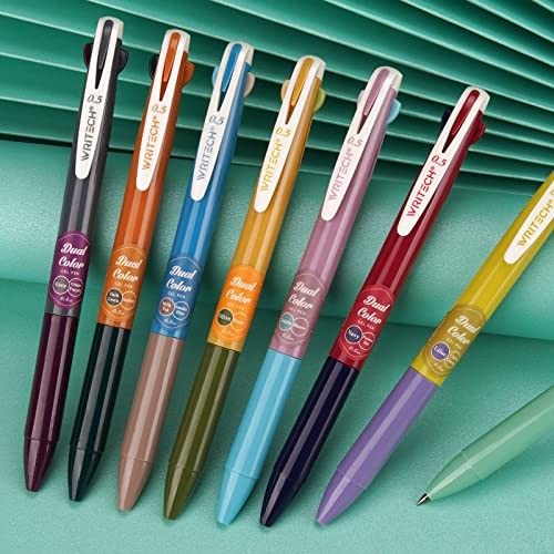 Retractable Gel Ink Pens: Multi Colored 2 1 Count (Pack of 8) 8 Pcs Multicolor