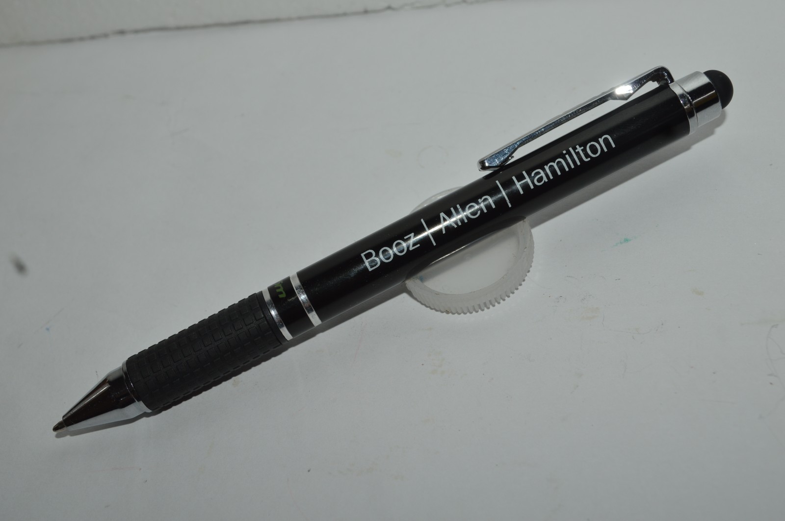 ZOOM Ballpoint Pen & Rubber Stylus Booz Allen Hamilton Promotional Tested 1990s