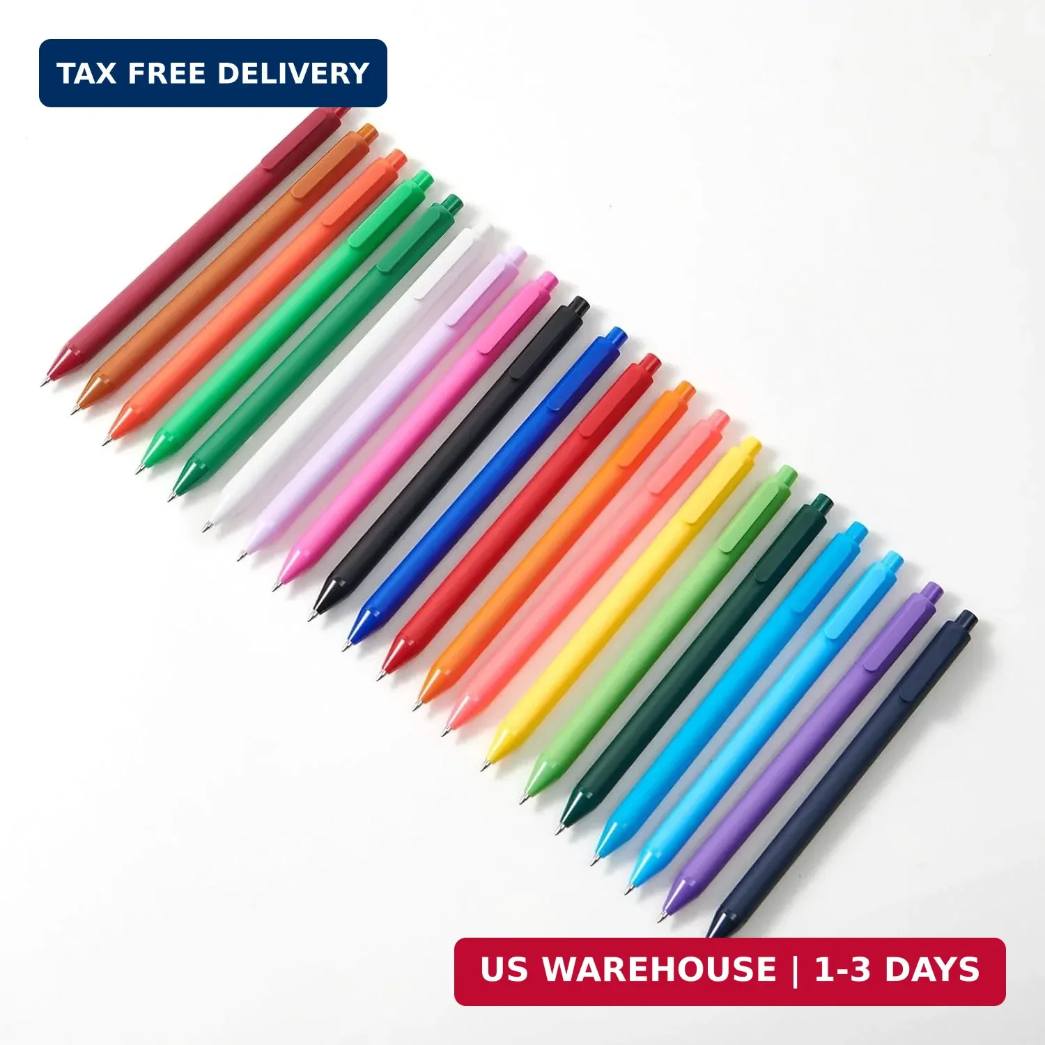 PURE Colored Gel Pens 0.5mm 20 Pieces Set Colorful Multi-color Ink Fine Point Co