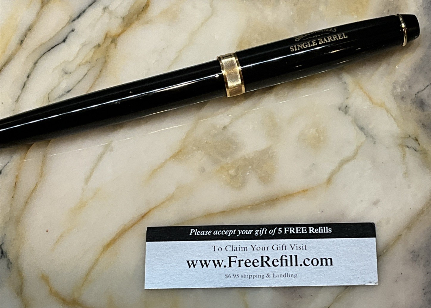 Bettoni collection ball point pen Jack Daniels Single Barrel Black /Gold accents