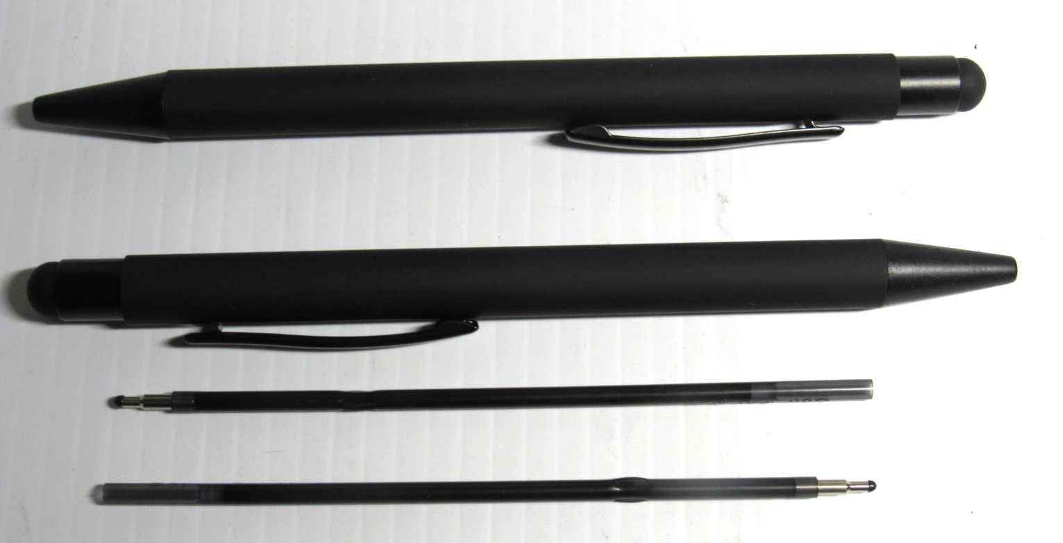 2 Terzettil COMFY XL Metal GEL Click Top Ballpoint Pen-Conductive tip+2 refills