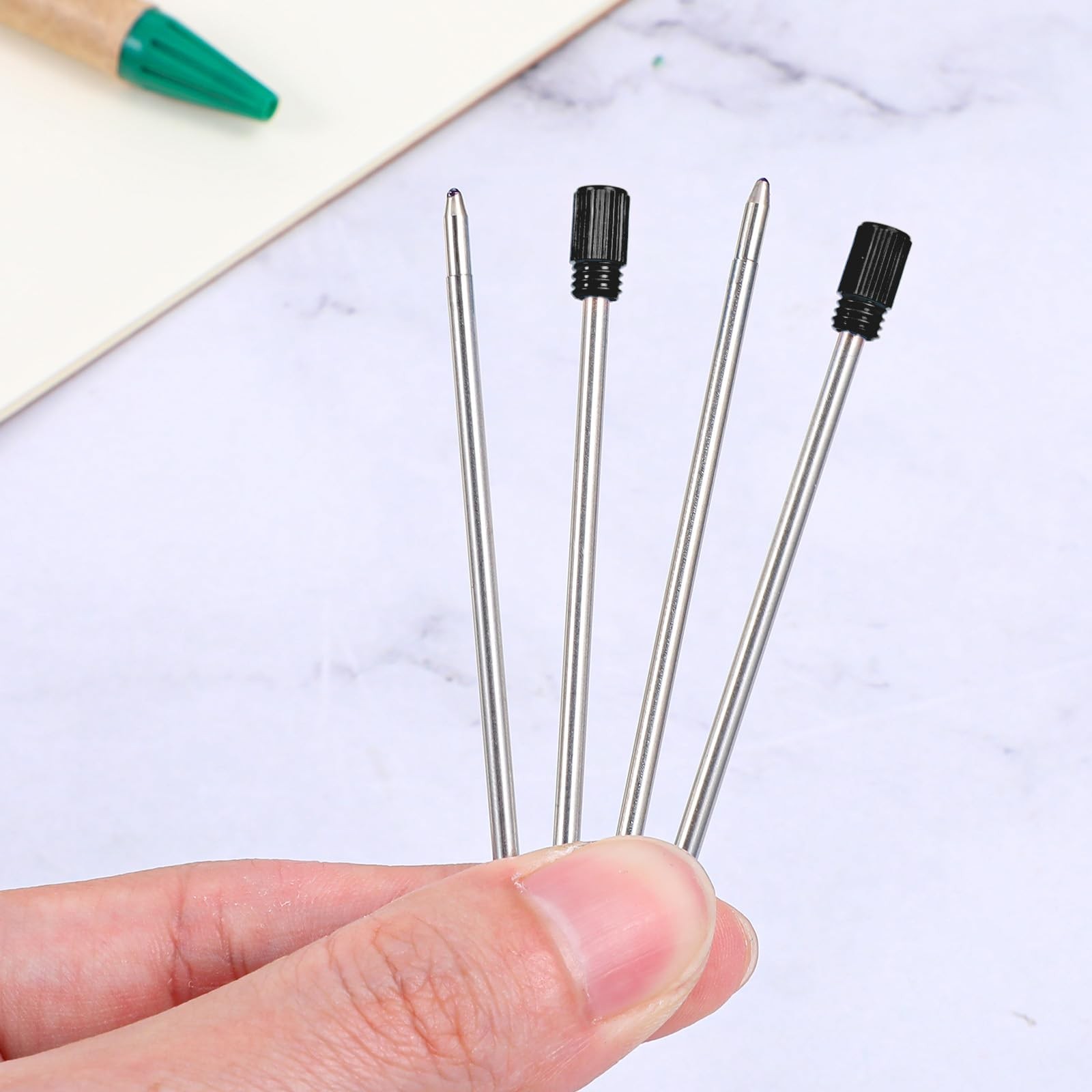 20PCS 2.75in Ballpoint Pen Refills, 1mm Medium Tip Black Ink Refill Replaceable