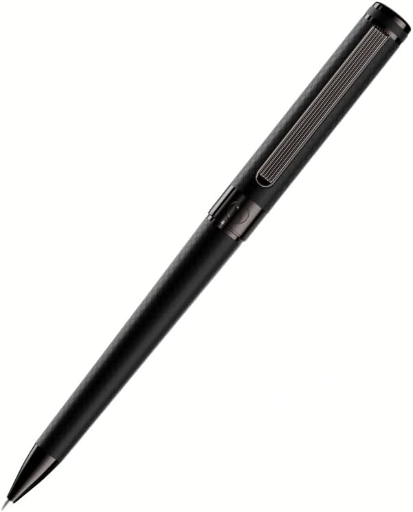Luxury All Black Ballpoint Pen with Ergonomic Grip and Refillable Ink Cartridge
