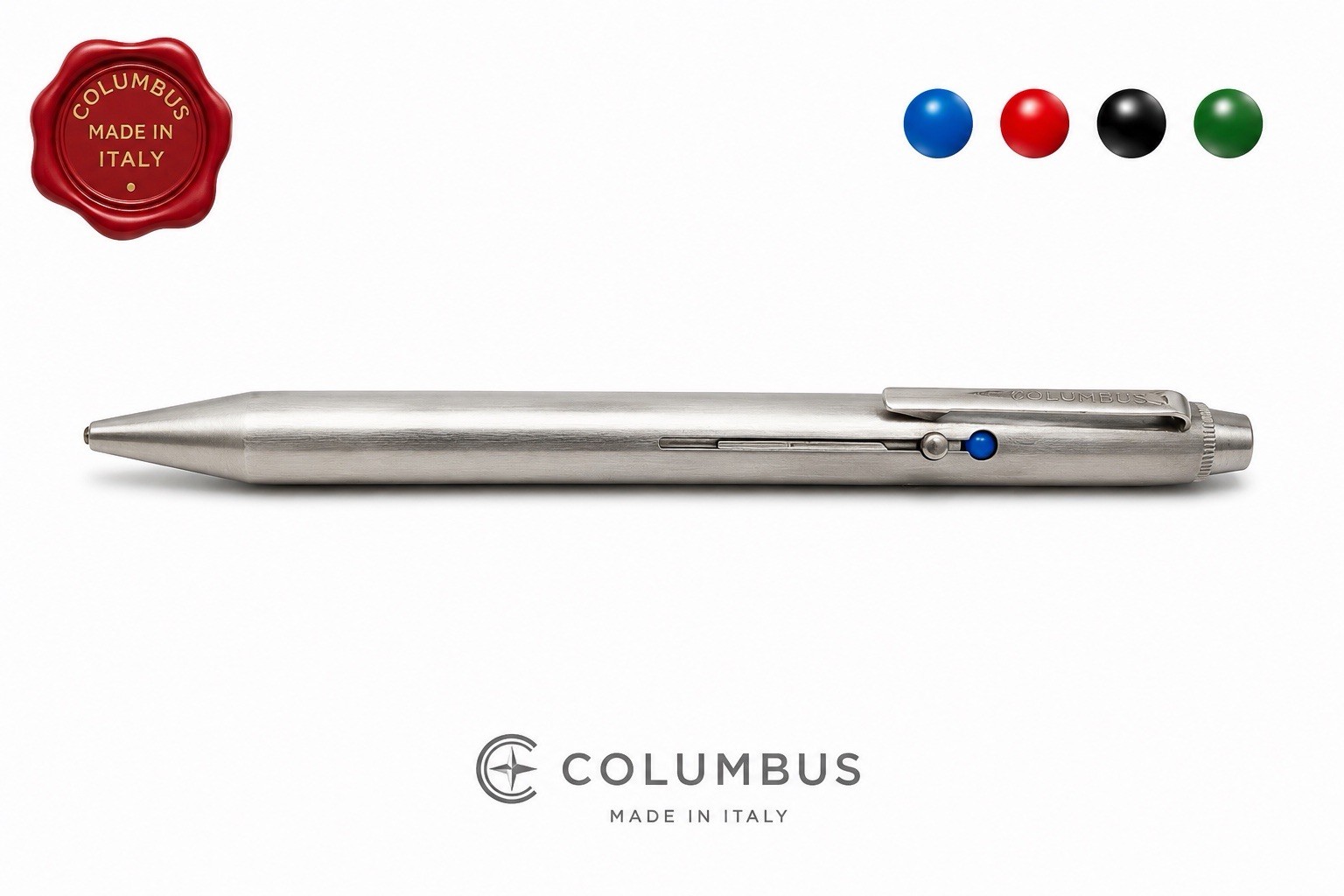 Columbus Ballpoint Pen 4 Colors Blue-Black-Green-Red Vintage Writes