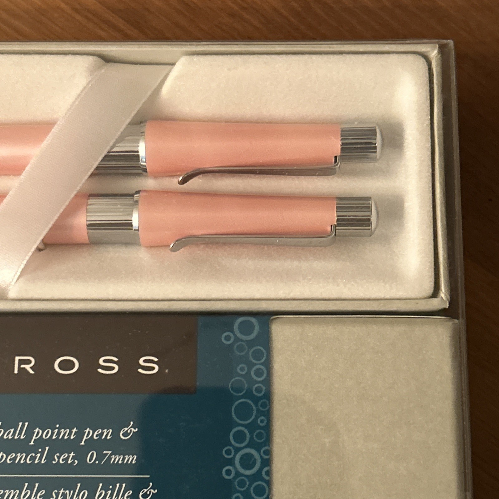 Cross Beverly Pearlescent Pink Ballpoint Pen and 0.7mm Pencil Set NEW