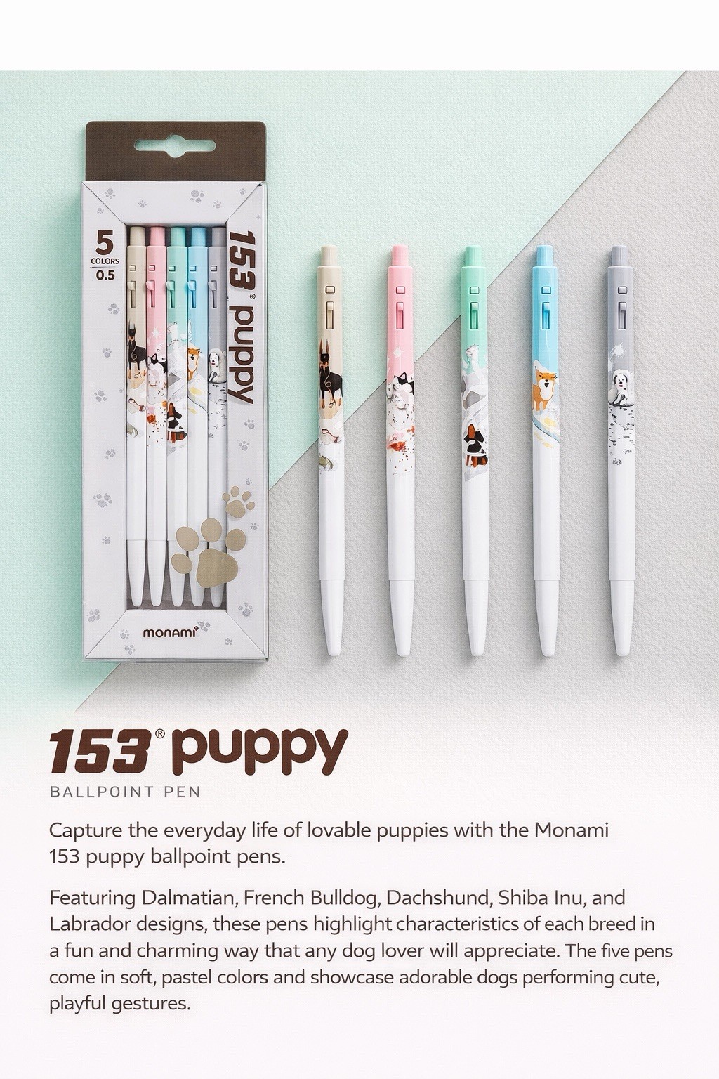 Monami 153 Story Pen Set 20pcs Korean Cute Stationery Smooth Writing Gift Set