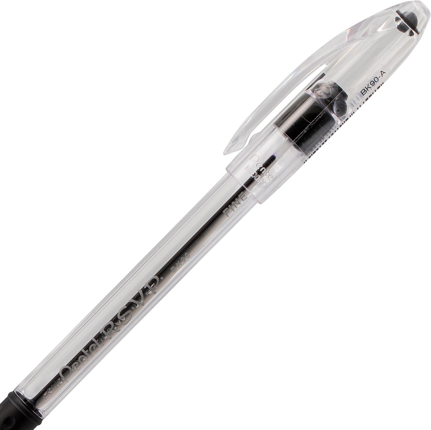 RSVP Ergonomic Ballpoint Pen Set, 0.7mm Fine Point, Black Ink, Pack of 5