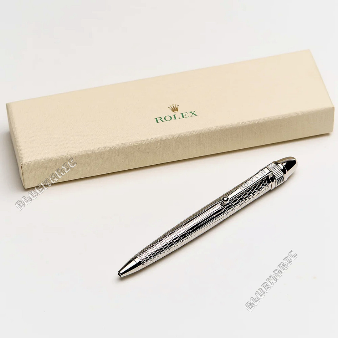 ROLEX Gift Ballpoint Pen Silver Tone Novelty Collectible New Box RARE